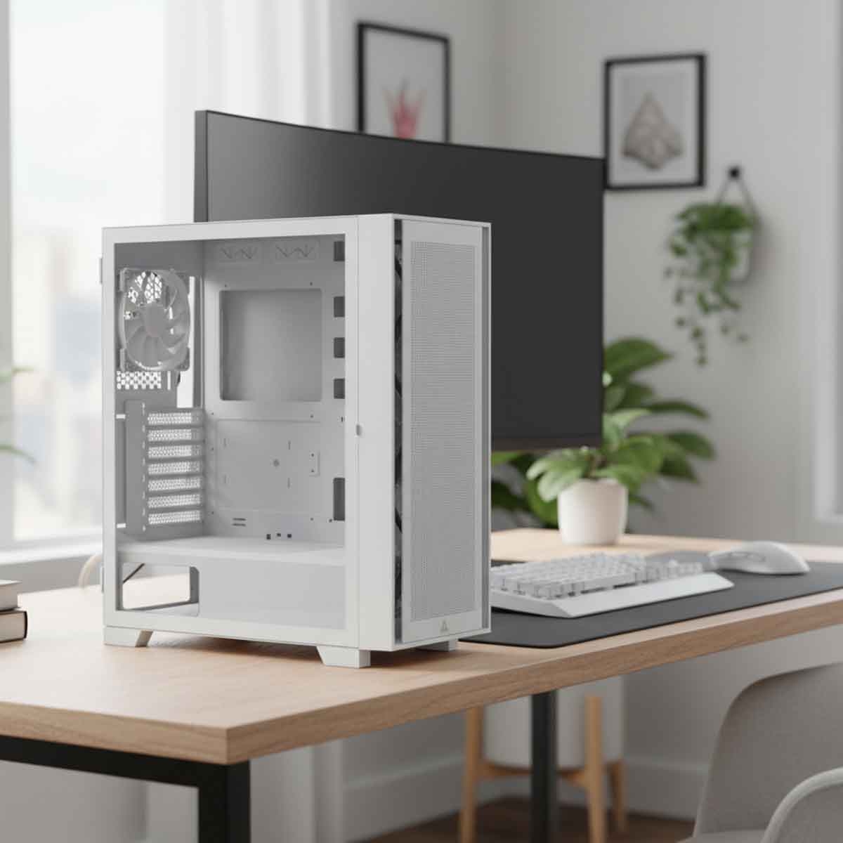 مونتيك صندوق كمبيوتر للألعاب AIR 1000 لايت باللون الأبيض