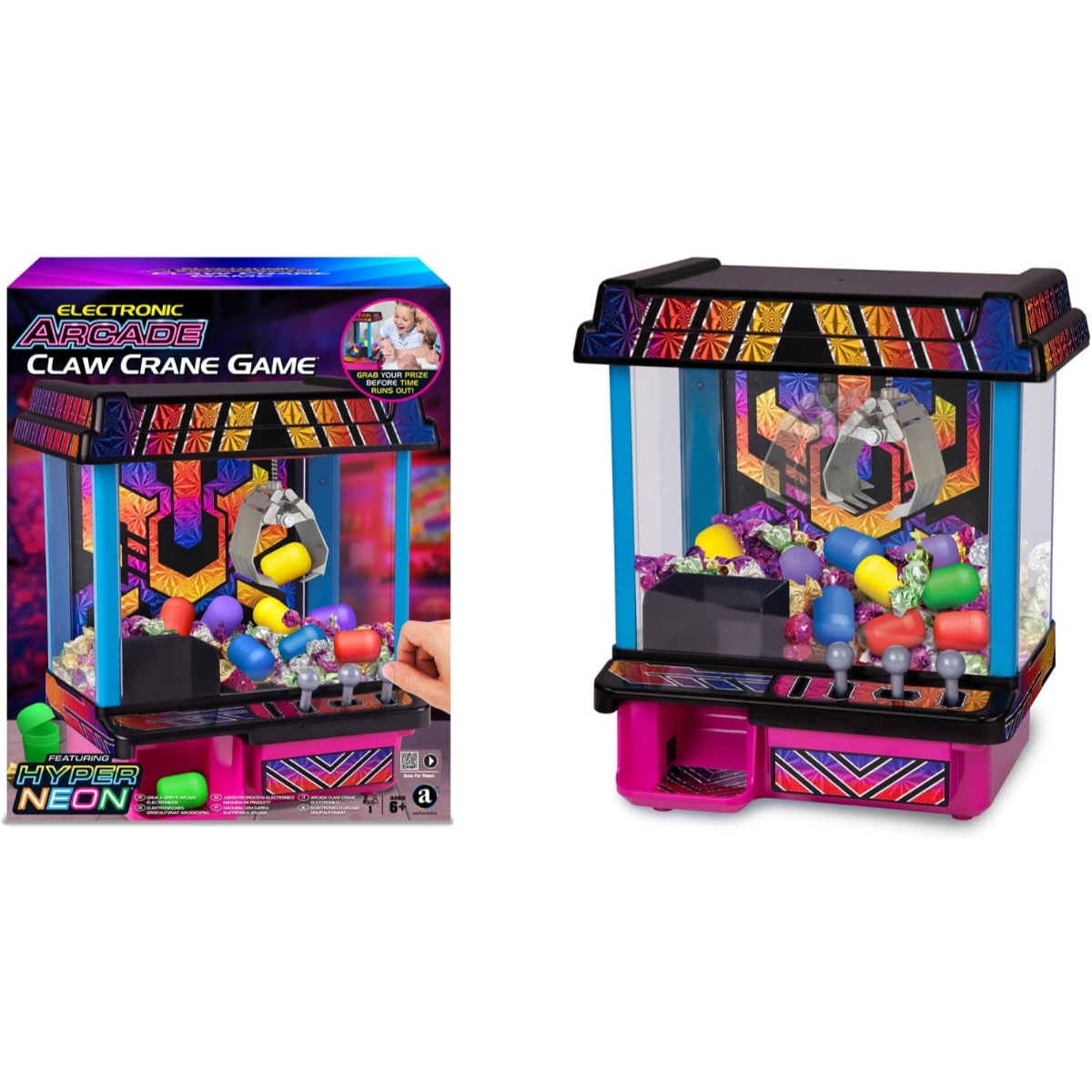 أمباسادور سلسلة هايبر نيون لعبة آلة المخلب الإلكترونية آركيد للجنسين، 5-7 سنوات