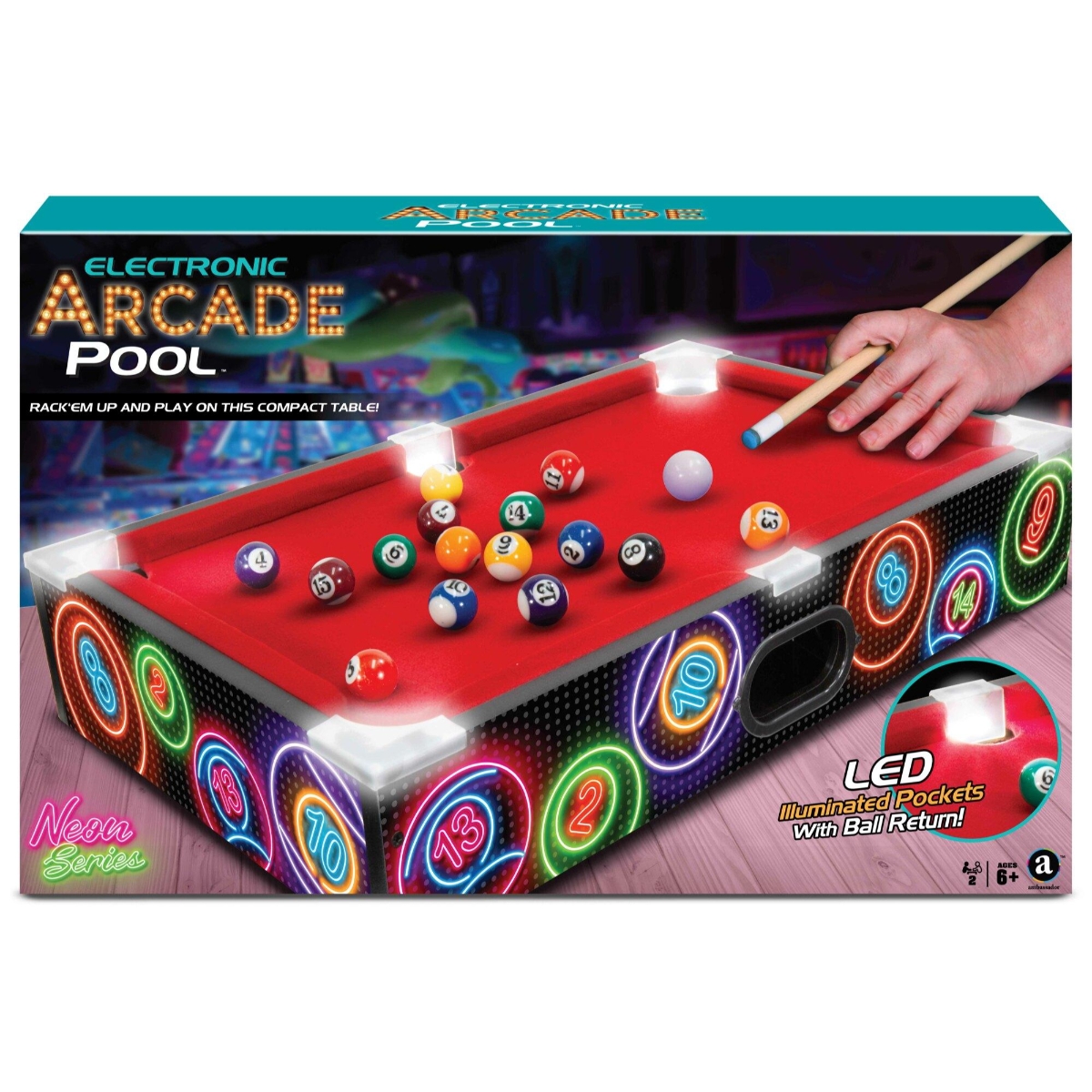 أمباسادور سلسلة نيون بلياردو إلكتروني آركيد للجنسين، 5-7 سنوات