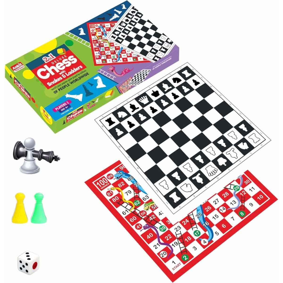 أنكيت تويز مجموعة الشطرنج مع السلم والثعبان + لغز من رافنسبورجر مع لغز من ميليسا آند دوغ، للجنسين، 13+ سنة