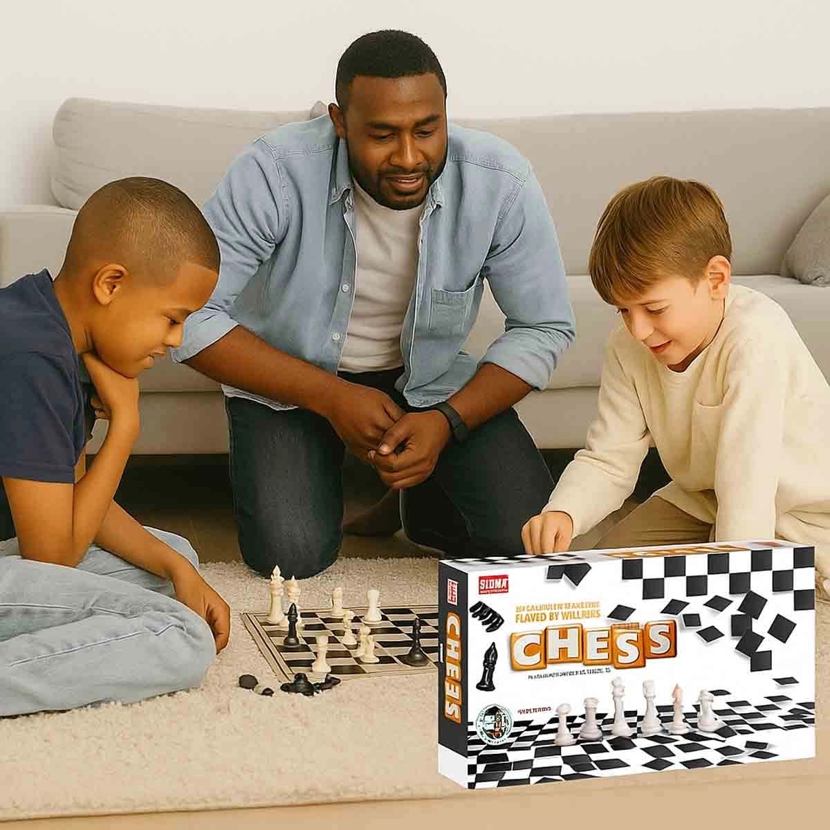 أنكيت تويز مجموعة شطرنج متوسط الحجم + نموذج مبنى إمباير ستيت ثلاثي الأبعاد من رافنسبورجر مع لغز من إديوكا، للجنسين، 13+ سنة