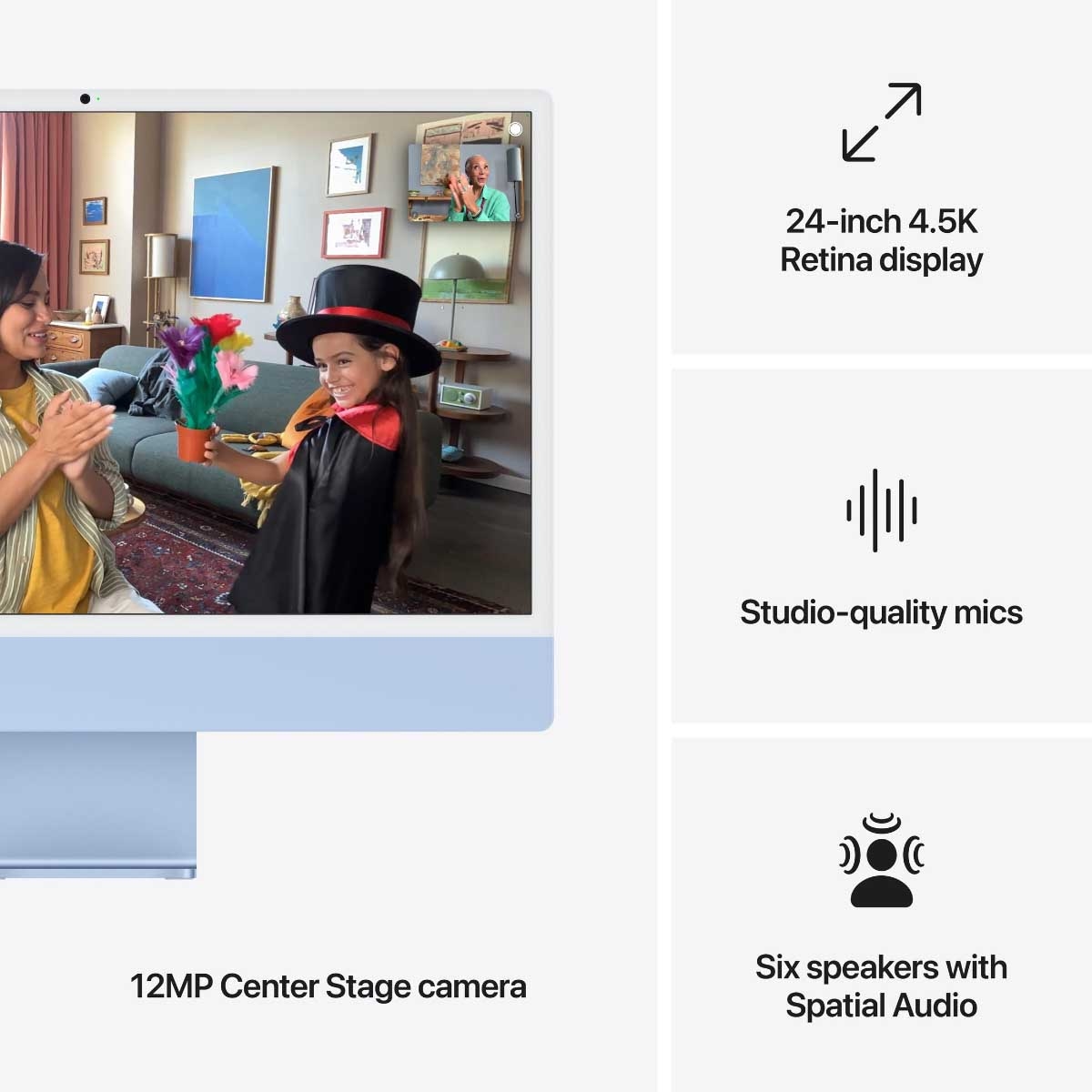 أبل آي ماك M4 إصدار 2024 مقاس 24 بوصة مع معالج CPU ثماني النواة وGPU ثماني