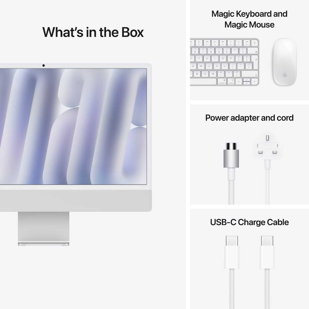 أبل آي ماك M4 إصدار 2024 مقاس 24 بوصة مع معالج CPU ثماني النواة وGPU ثماني