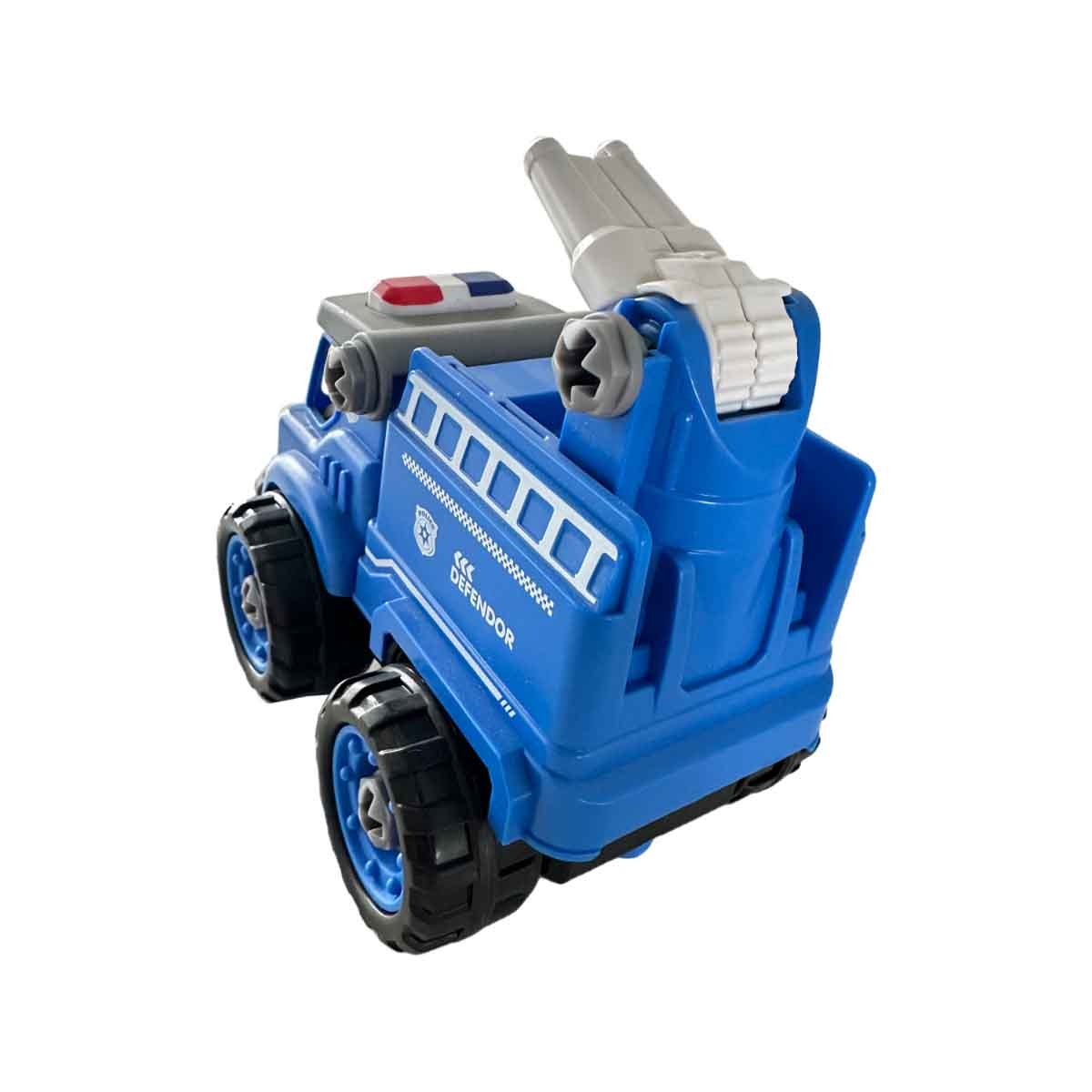 لي منغ تويز شاحنة إنقاذ شرطة من مكعبات تركيب صغيرة للجنسين، من عمر 3-4 سنوات