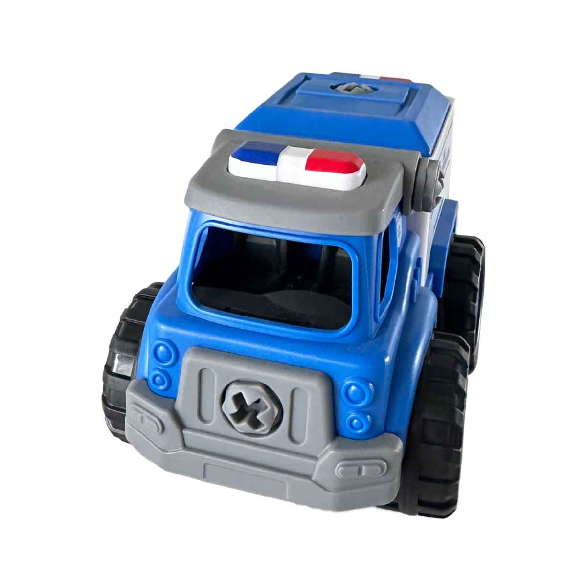 لي منغ تويز شاحنة شرطة من مكعبات تركيب صغيرة للجنسين، من عمر 3-4 سنوات