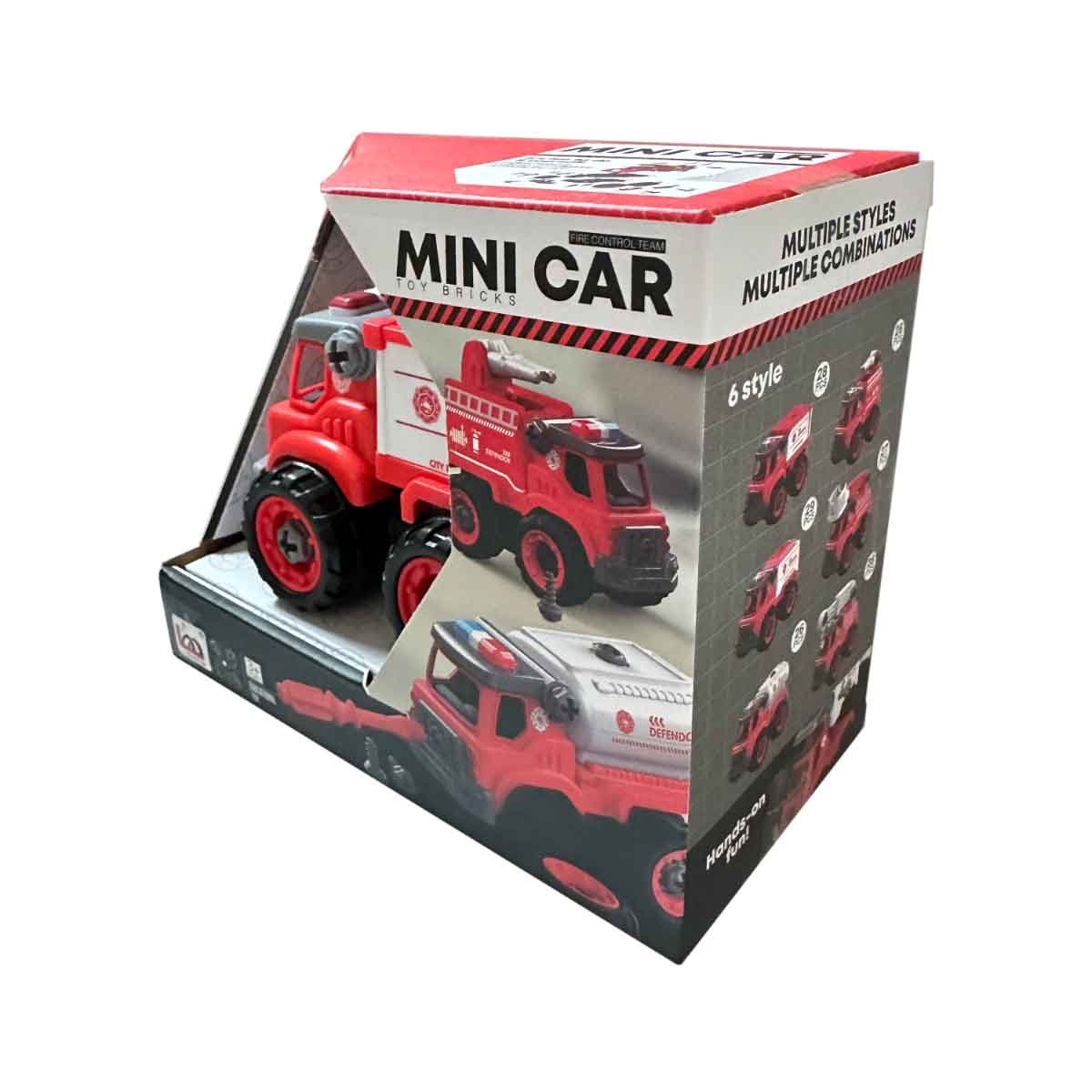 لي منغ تويز شاحنة إطفاء بمطفأة من مكعبات تركيب صغيرة للجنسين، من عمر 3-4 سنوات