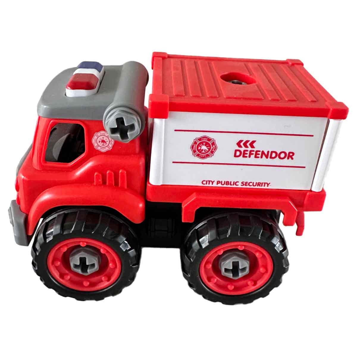 لي منغ تويز شاحنة إطفاء بمطفأة من مكعبات تركيب صغيرة للجنسين، من عمر 3-4 سنوات