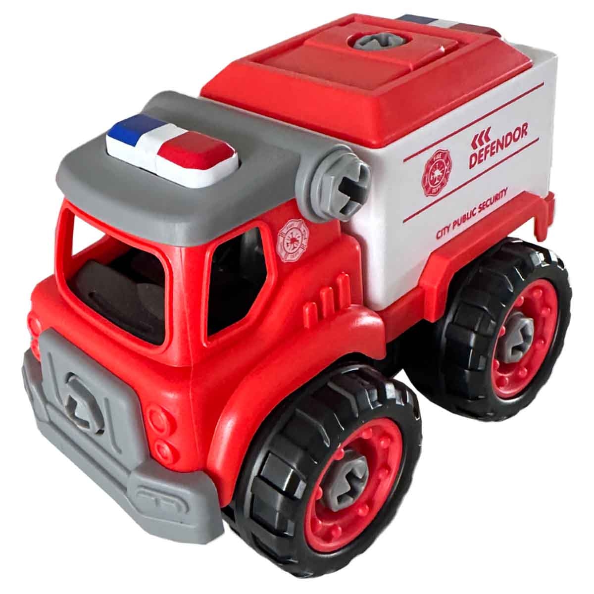 لي منغ تويز شاحنة استجابة طارئة من مكعبات تركيب صغيرة للجنسين، من عمر 3-4 سنوات