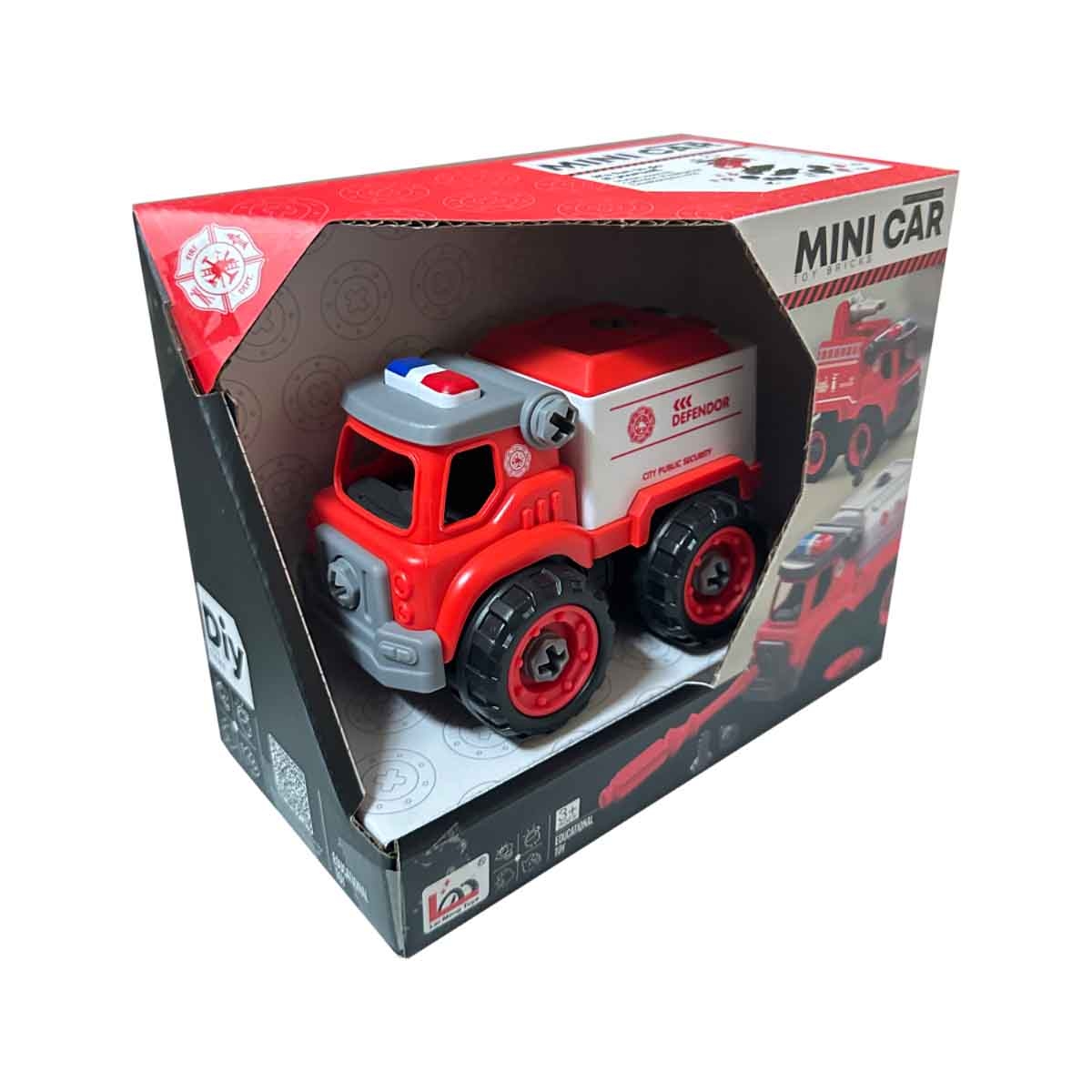 لي منغ تويز شاحنة استجابة طارئة من مكعبات تركيب صغيرة للجنسين، من عمر 3-4 سنوات