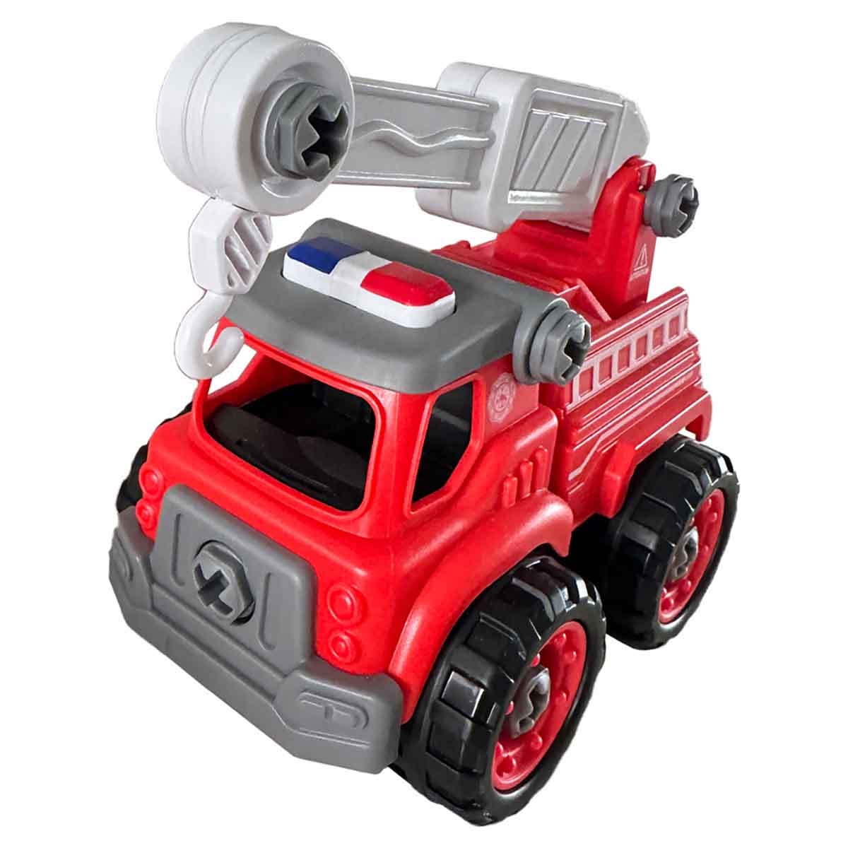 لي منغ تويز شاحنة إنقاذ حرائق من مكعبات تركيب صغيرة للجنسين، من عمر 3-4 سنوات