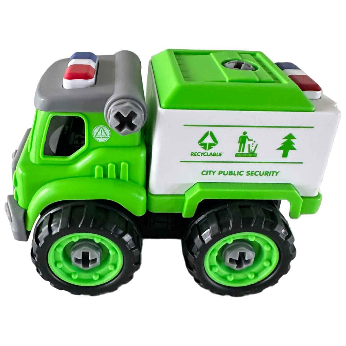 لي منغ تويز شاحنة بيئية من مكعبات تركيب صغيرة للجنسين، من عمر 3-4 سنوات