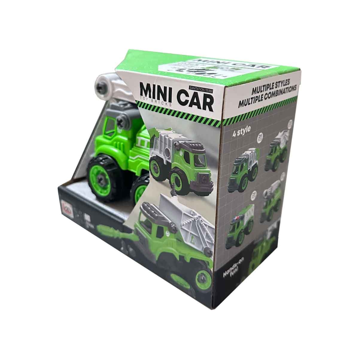 لي منغ تويز شاحنة إدارة نفايات من مكعبات تركيب صغيرة للجنسين، من عمر 3-4 سنوات