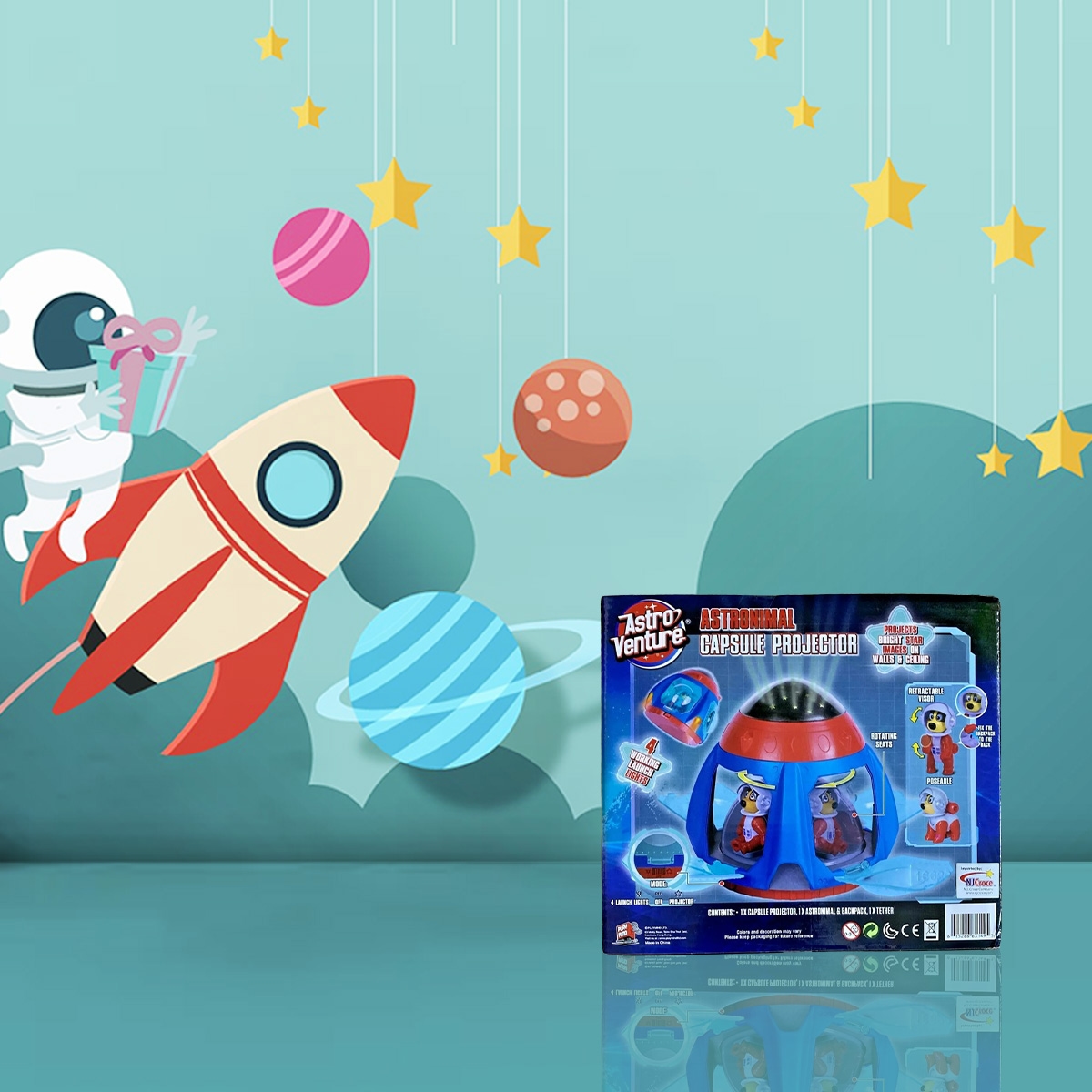 أسترو فنتشر مجموعة بروجيكتور كبسولة أسترونيمال للأولاد، 3-4 سنوات