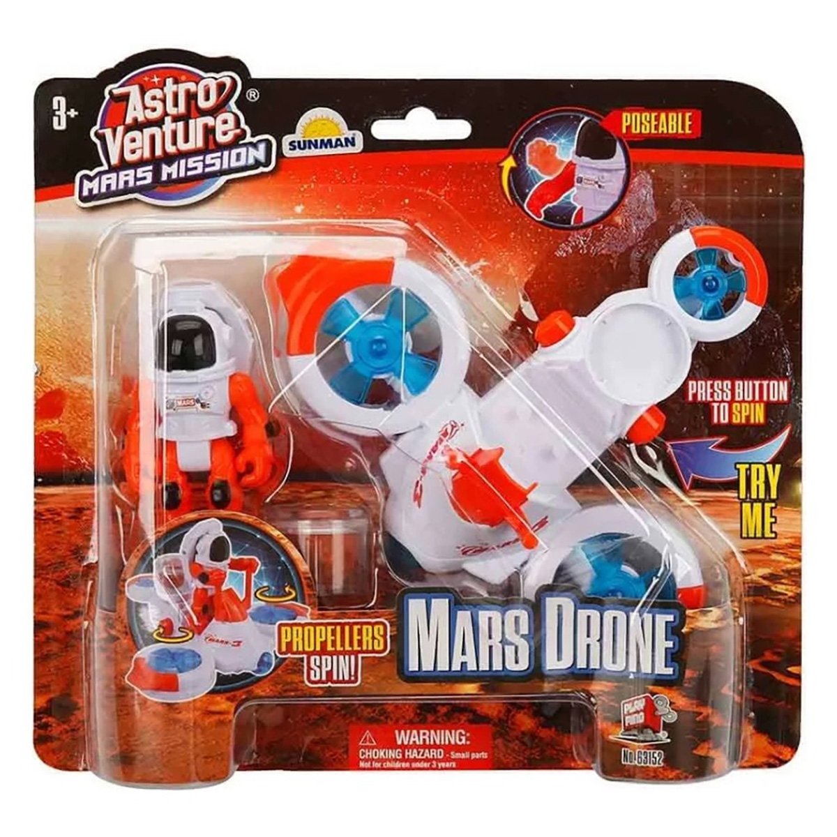 أسترو فنتشر مجموعة طائرة درون مهمة المريخ للأولاد، 3-4 سنوات