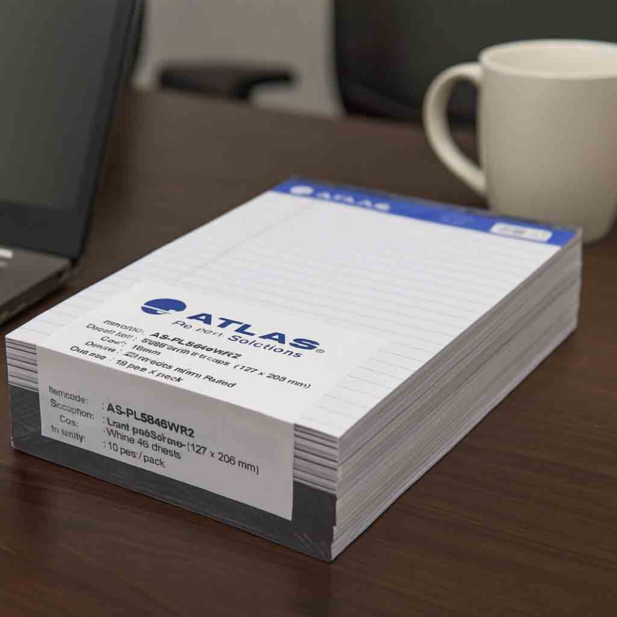 أطلس دفتر قانوني أبيض ناعم 5×8 إنش، 40 ورقة، مجموعة من 10