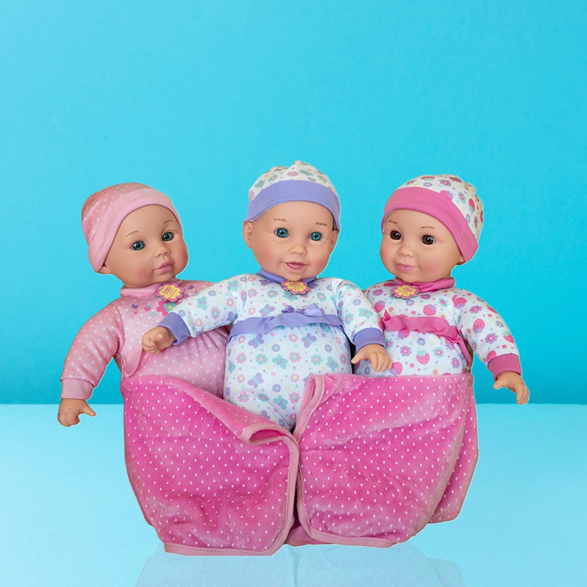بيبي أمورا دمى حياتي الثلاثية المحبوبة 14 إنش للبنات، 3-4 سنوات، مجموعة من 3