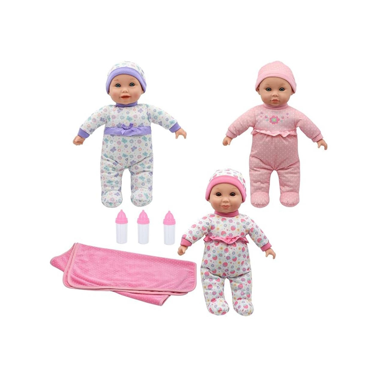 بيبي أمورا دمى حياتي الثلاثية المحبوبة 14 إنش للبنات، 3-4 سنوات، مجموعة من 3
