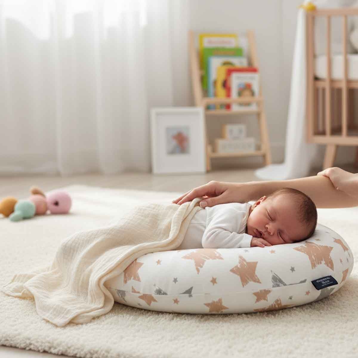 ليتل ستوري وسادة رضاعة وإطعام للأطفال بنقشة النجوم