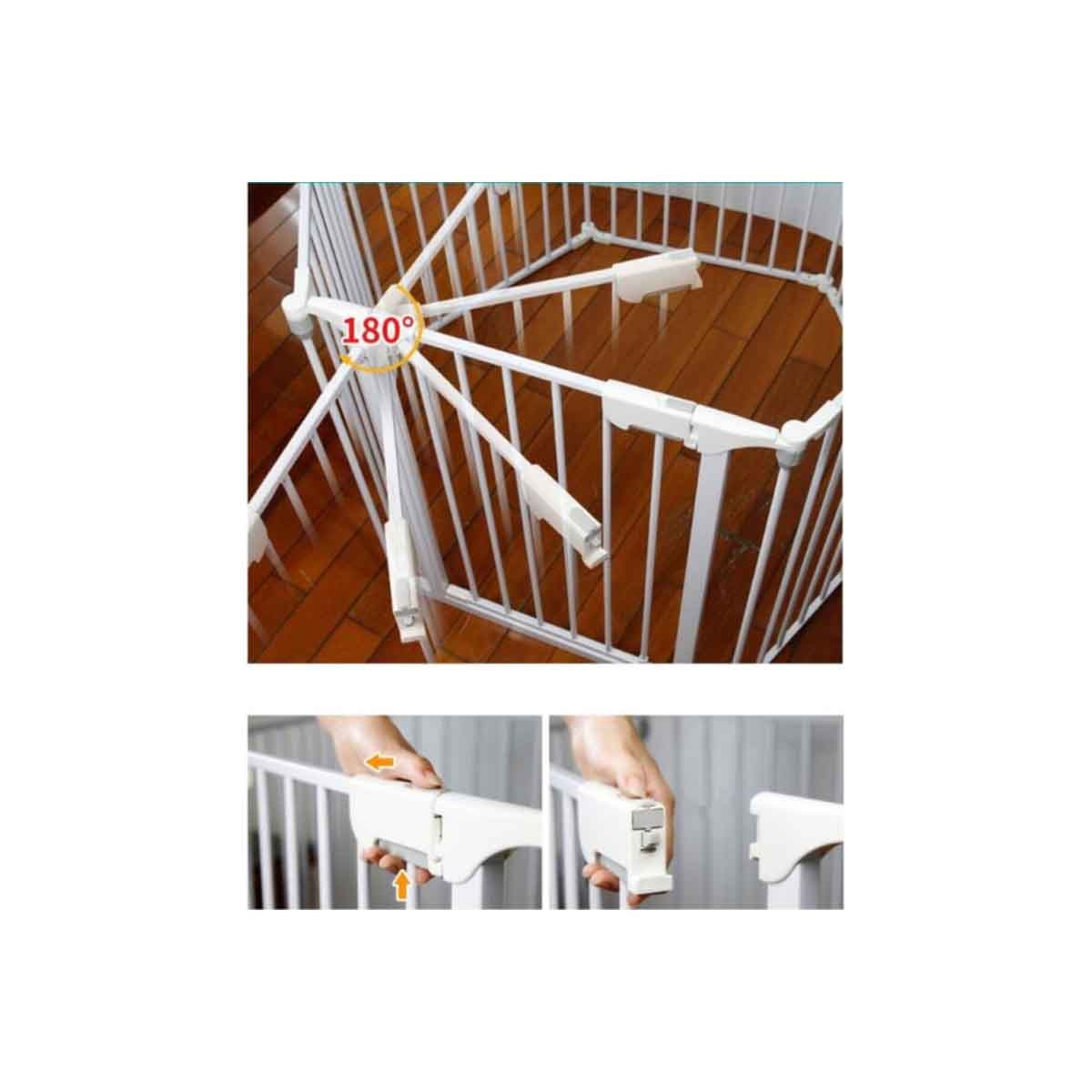 بيبي سيف قفص لعب أبيض مع سجادة