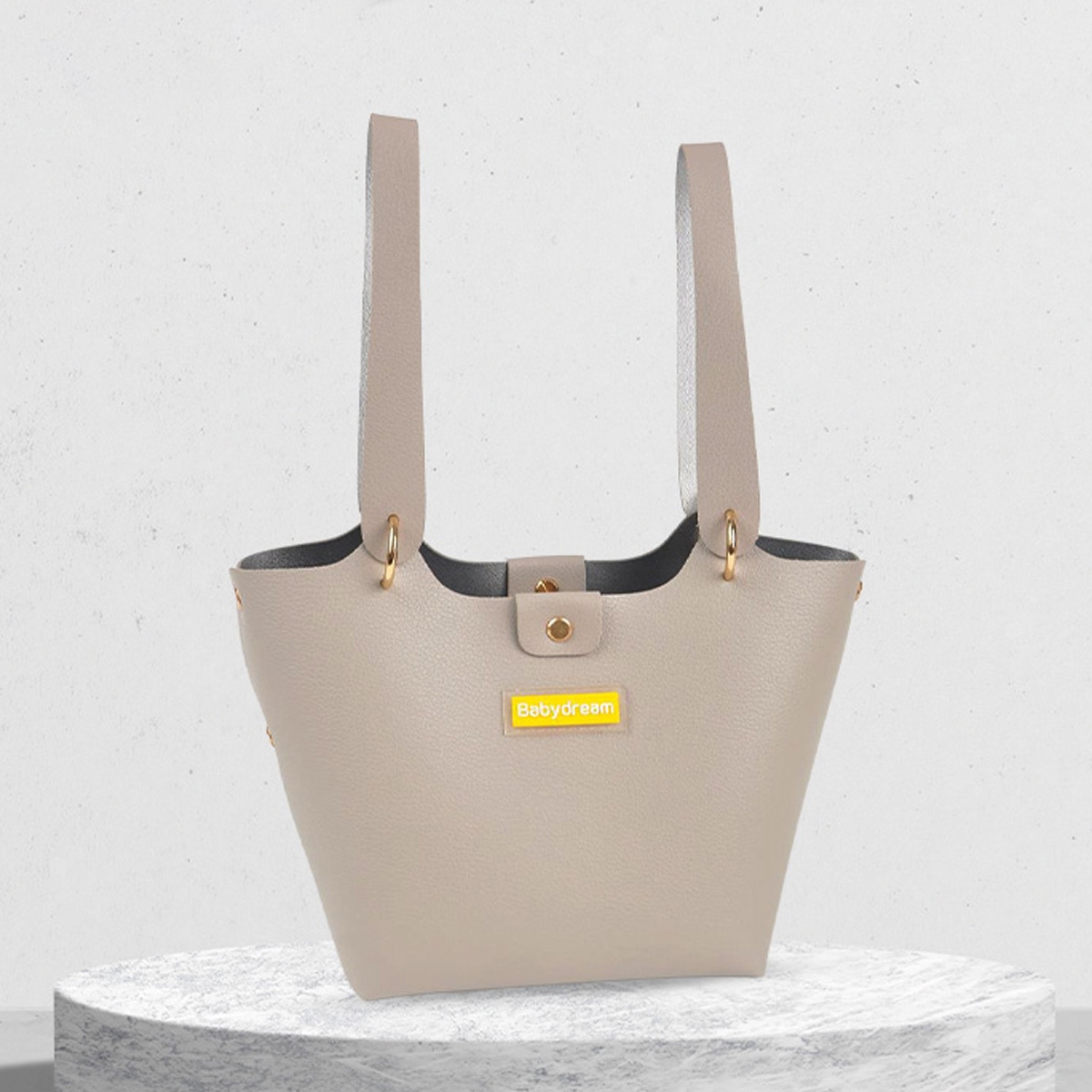 بيبي دريم حقيبة حفاضات جلدية رمادية للجنسين من عمر 13 سنة فما فوق