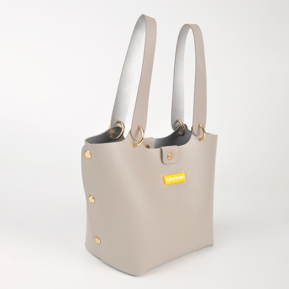 بيبي دريم حقيبة حفاضات جلدية رمادية للجنسين من عمر 13 سنة فما فوق