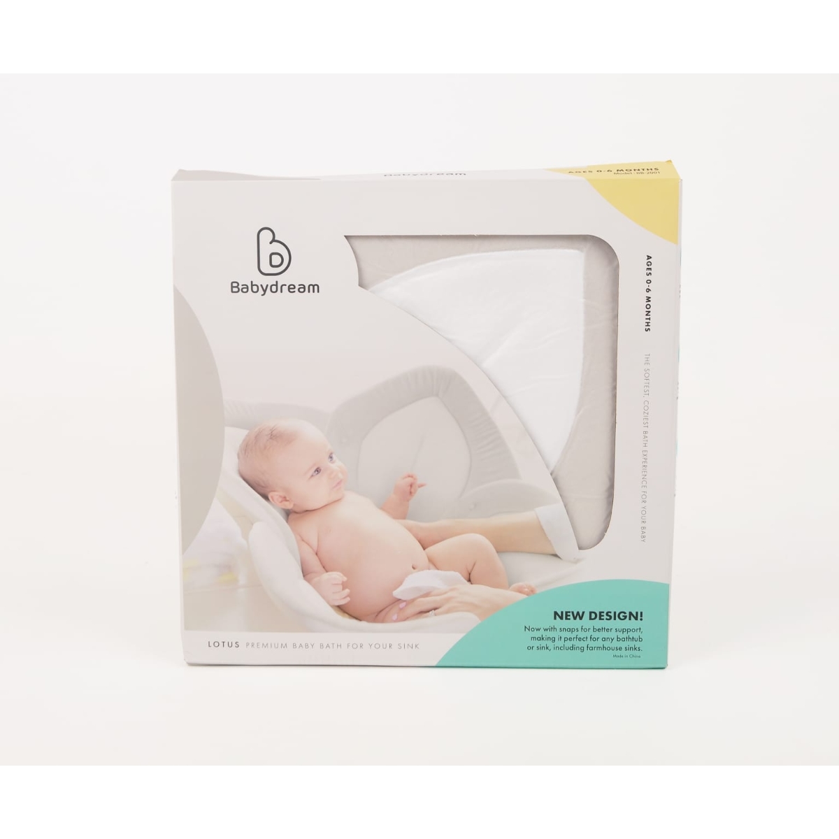 بيبي دريم إسفنجة استحمام بشكل لوتس رمادية للأطفال من عمر 0 إلى 2 سنة