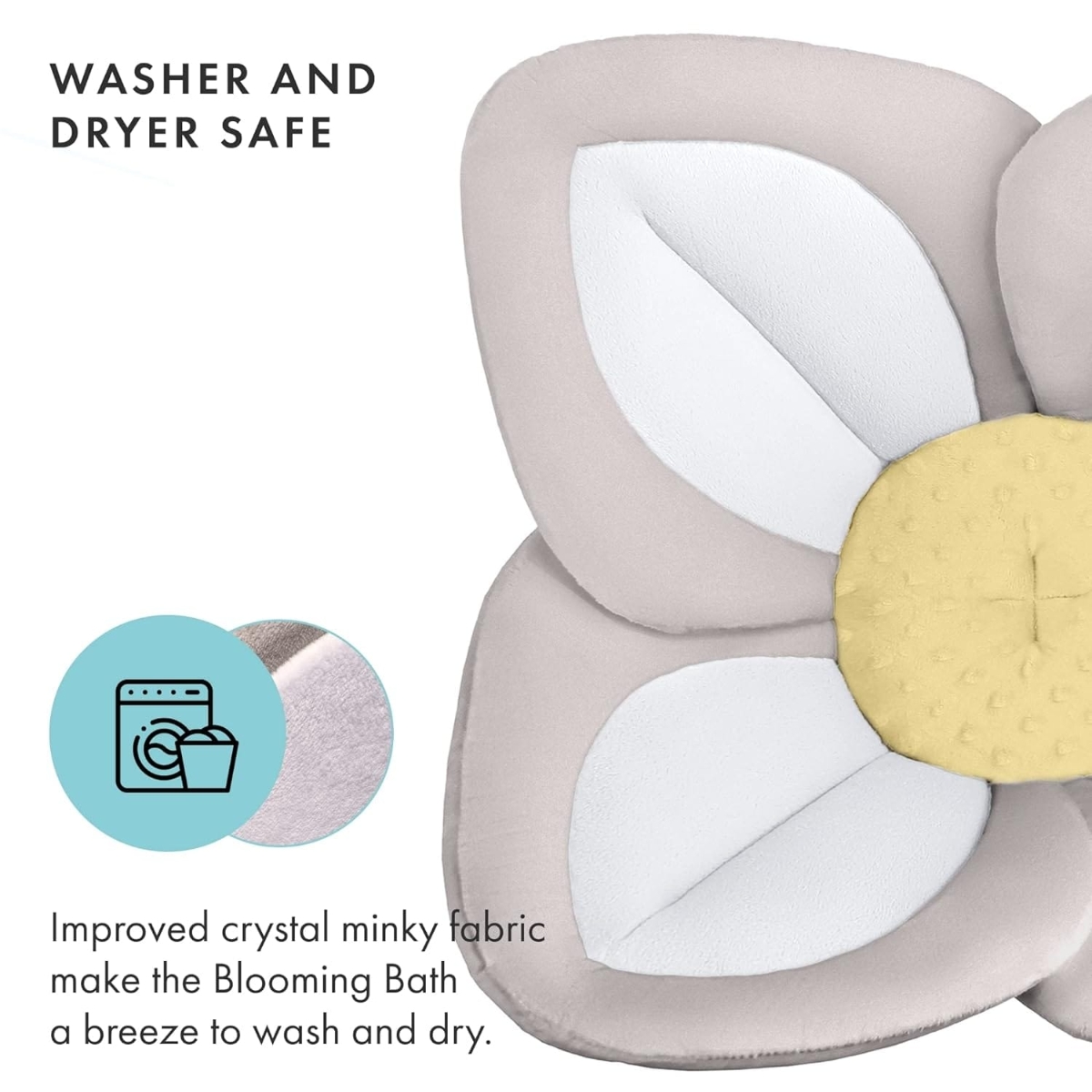 بيبي دريم إسفنجة استحمام بشكل لوتس رمادية للأطفال من عمر 0 إلى 2 سنة