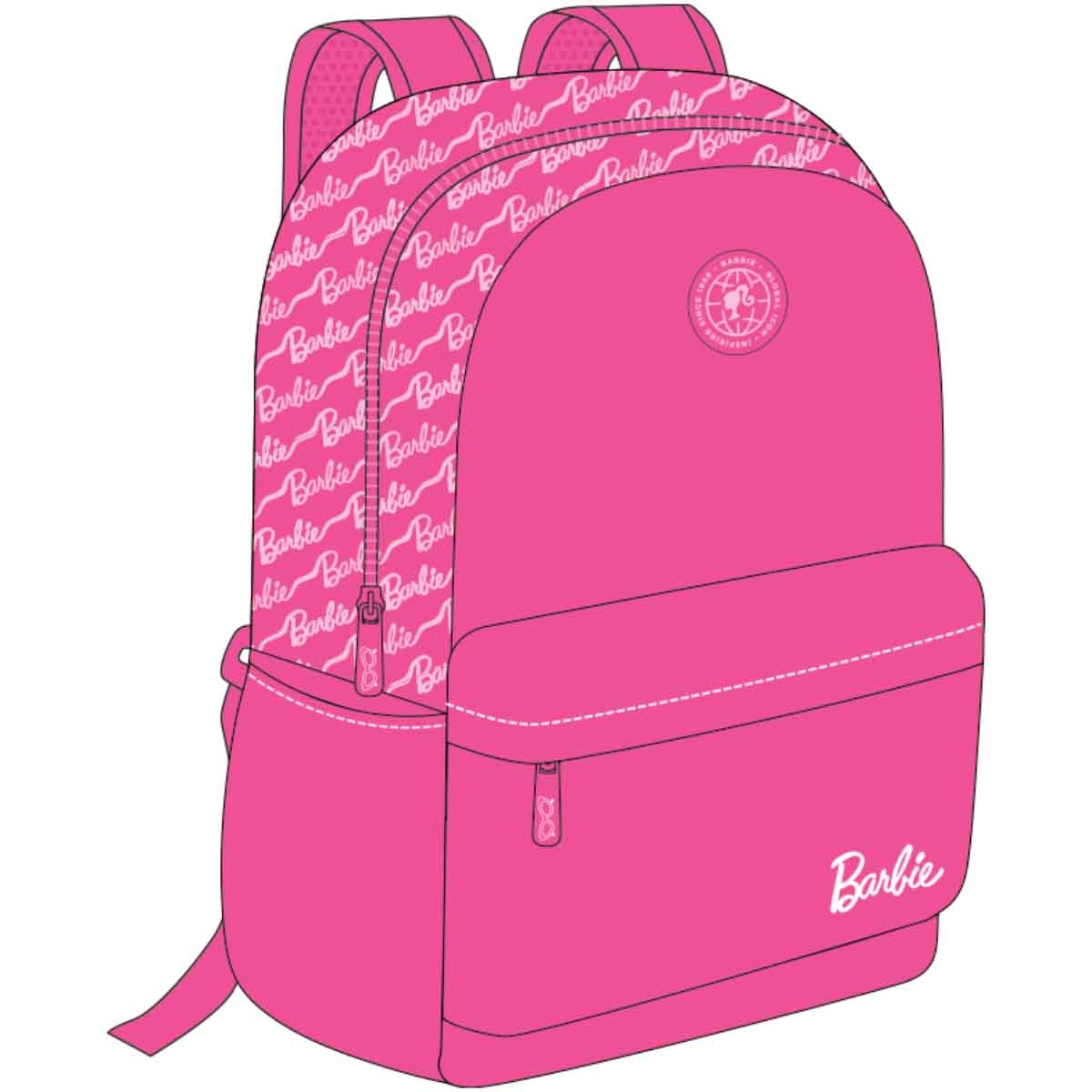 باربي مجموعة حقيبة ظهر 4 في 1 مع حقيبة غداء ومقلمة وزجاجة ماء