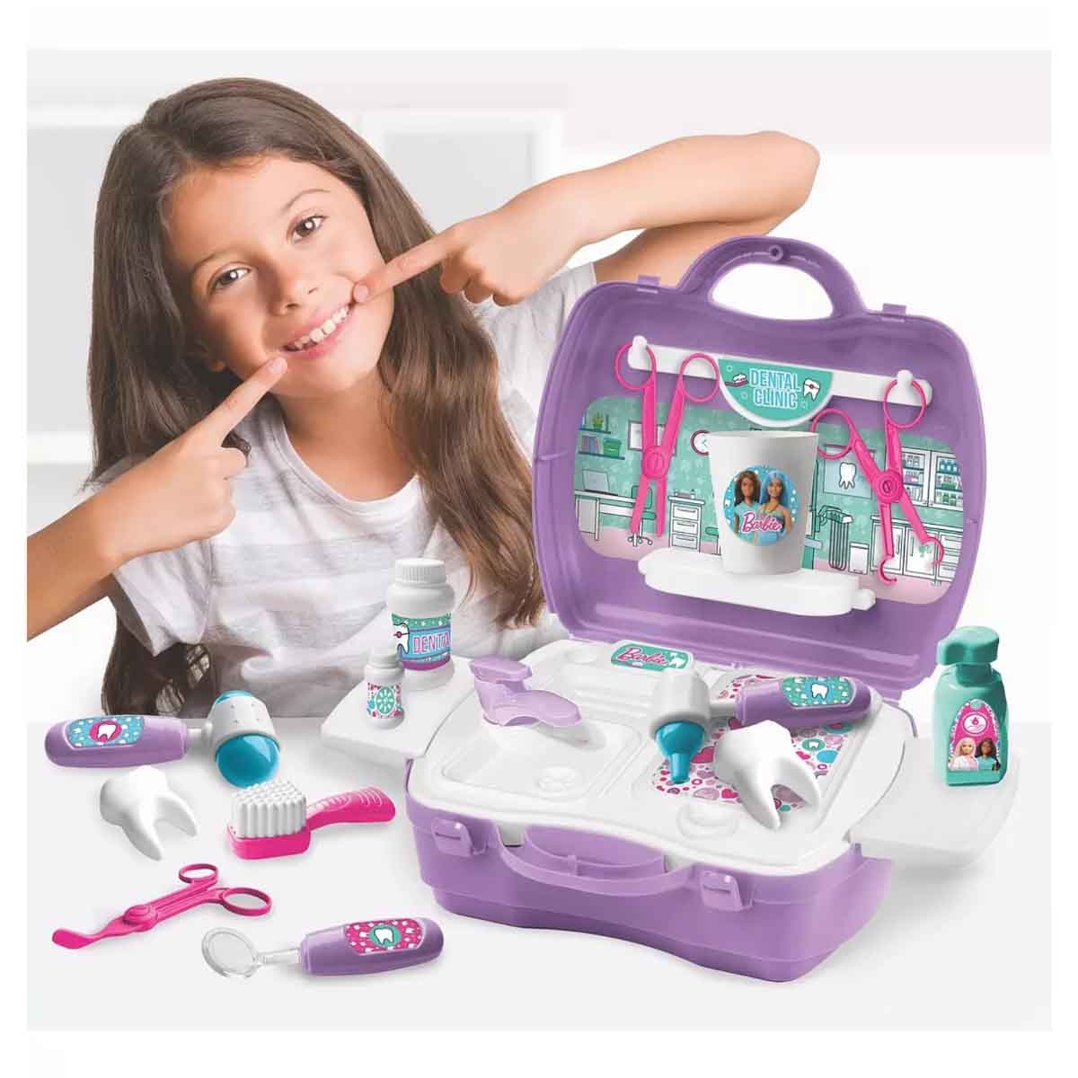 باربي مجموعة لعب دمية طبيبة الأسنان من سلسلة المهن للبنات، 3-4 سنوات