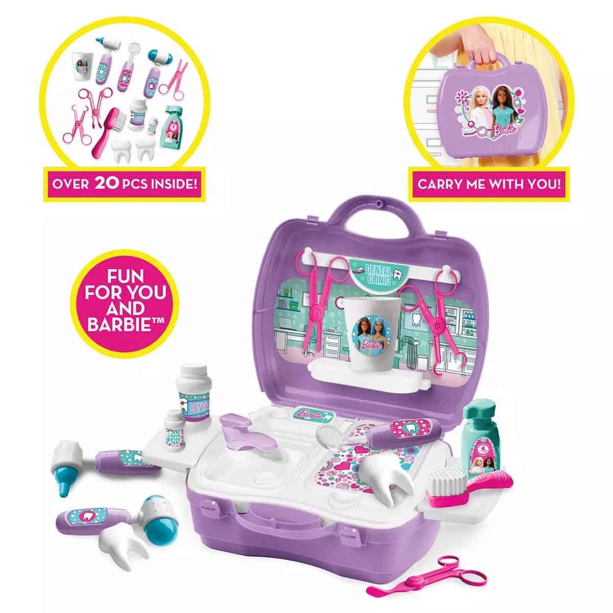 باربي مجموعة لعب دمية طبيبة الأسنان من سلسلة المهن للبنات، 3-4 سنوات