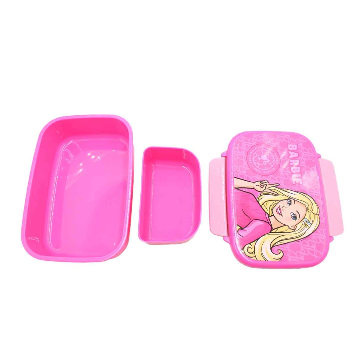 باربي صندوق غداء وردي أنيق مضاد للتسرب مع صينية داخلية