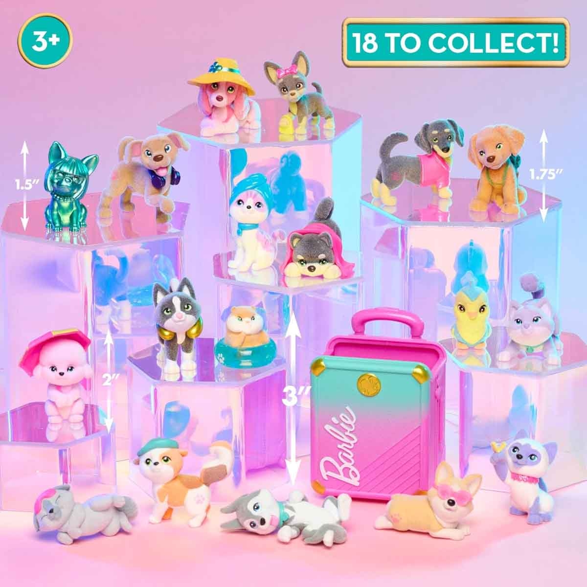 باربي مجموعة شخصيات حيوانات أليفة مصغّرة قابلة للاقتناء للبنات، 3-4 سنوات
