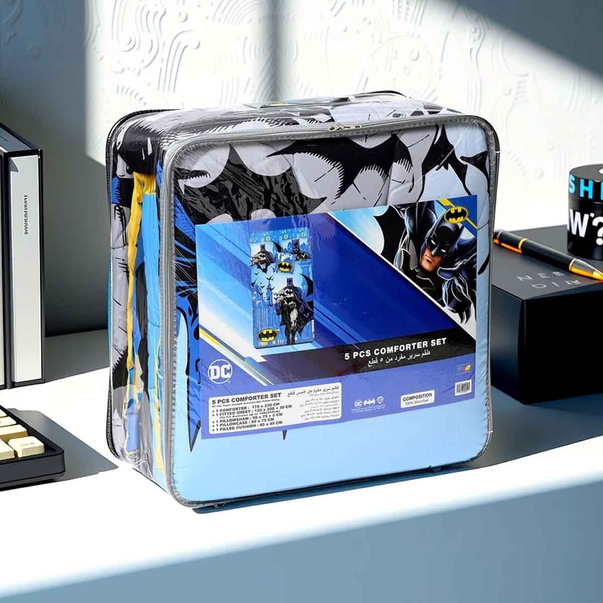 باتمان طقم لحاف مكون من 5 قطع من ألياف دقيقة مفرشة مع غلاف بوليستر