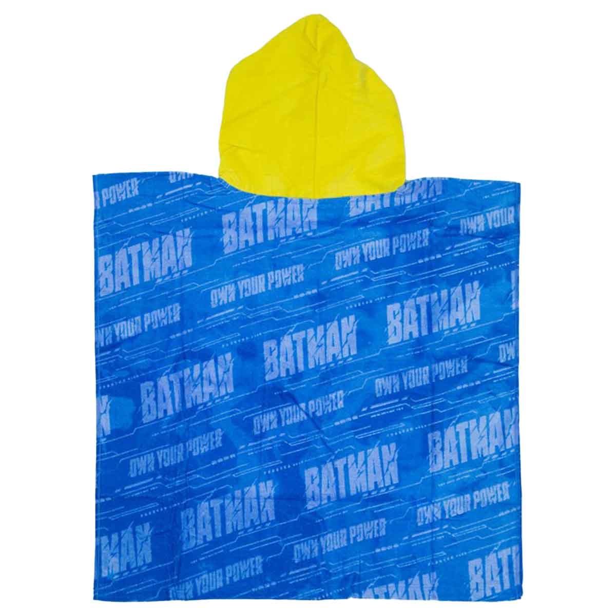 باتمان منشفة أطفال بقلنسوة ناعمة وماصة من قطن 100% باللون الأزرق للأولاد من عمر 3-4 سنوات