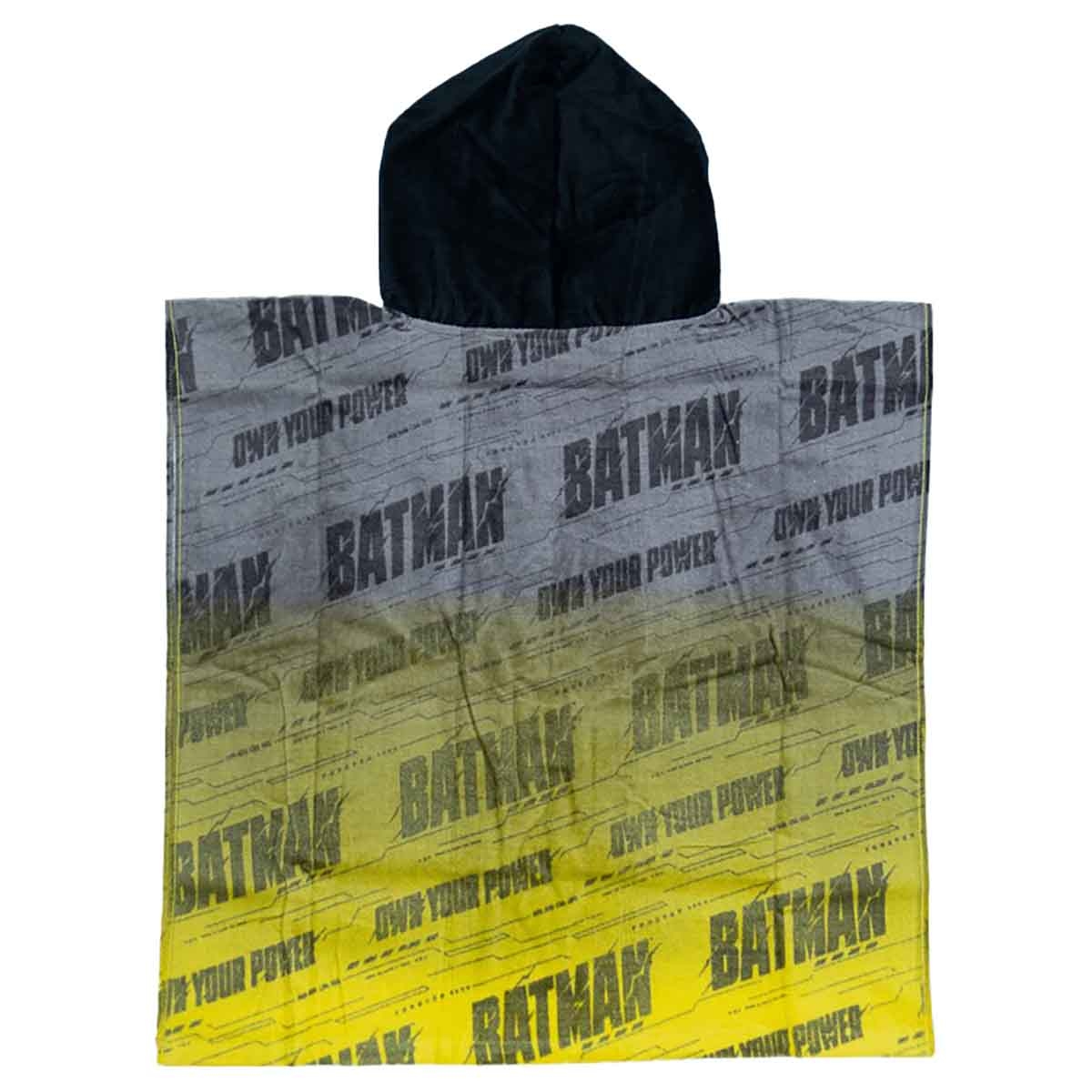 باتمان منشفة أطفال بقلنسوة ناعمة وماصة باللون الأسود للأولاد من عمر 3-4 سنوات