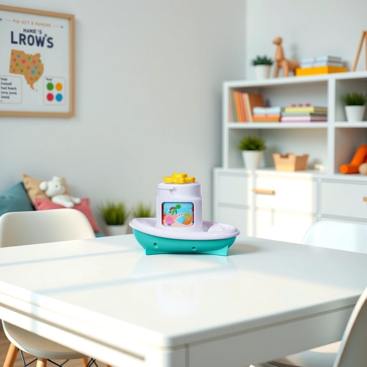 بي بي جونيور قارب سحب وموسيقى سبلاش للعب للأطفال، 0-2 سنوات