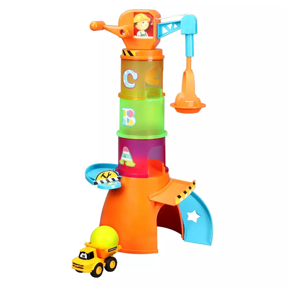 بي بي جونيور مجموعة رافعة فولفو 5 في 1 للتكديس للأطفال، 0-2 سنوات