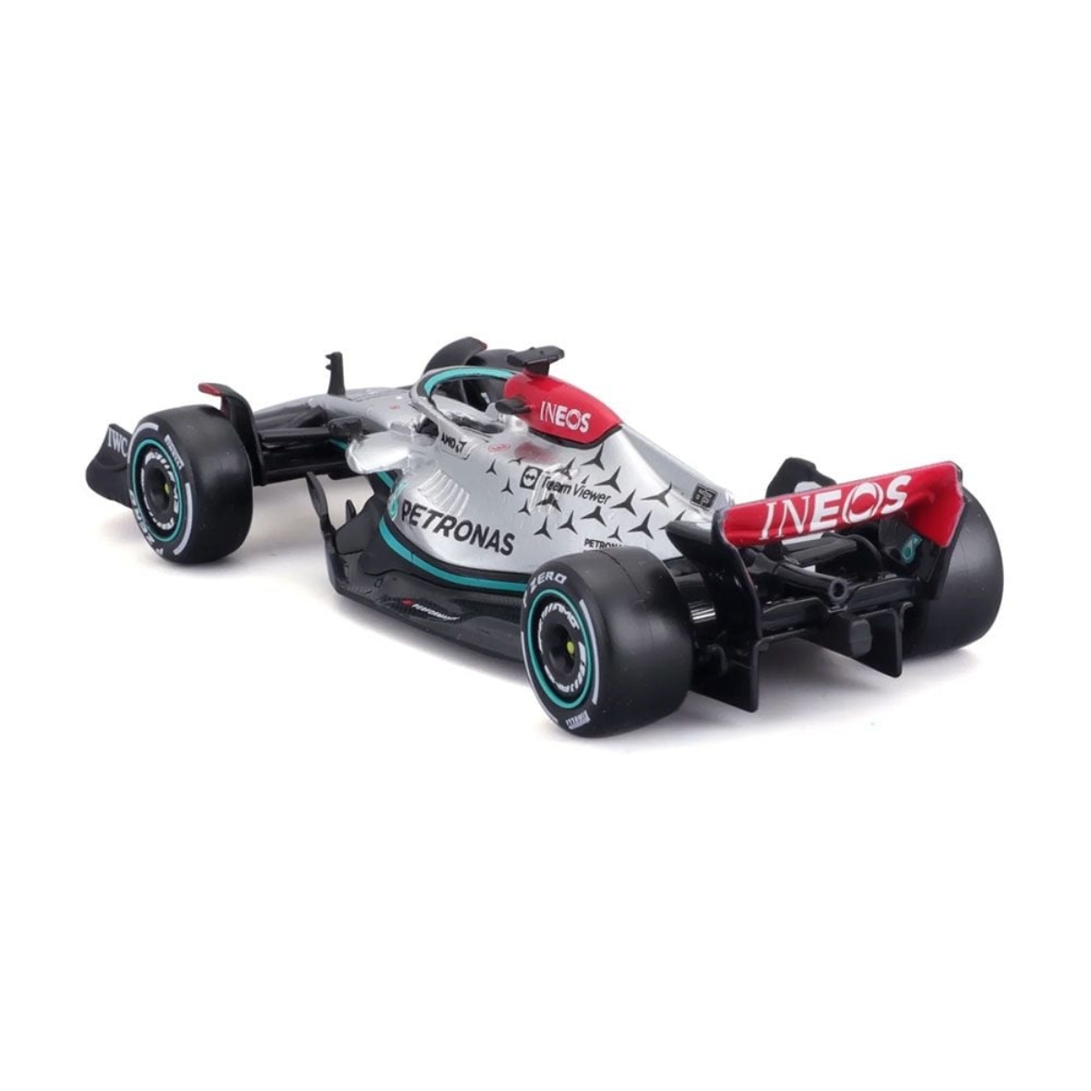 بوراجو سيارة دايكاست مرسيدس AMG F1 W13 رقم 63 بمقياس 1:43 للأولاد، 3-4 سنوات