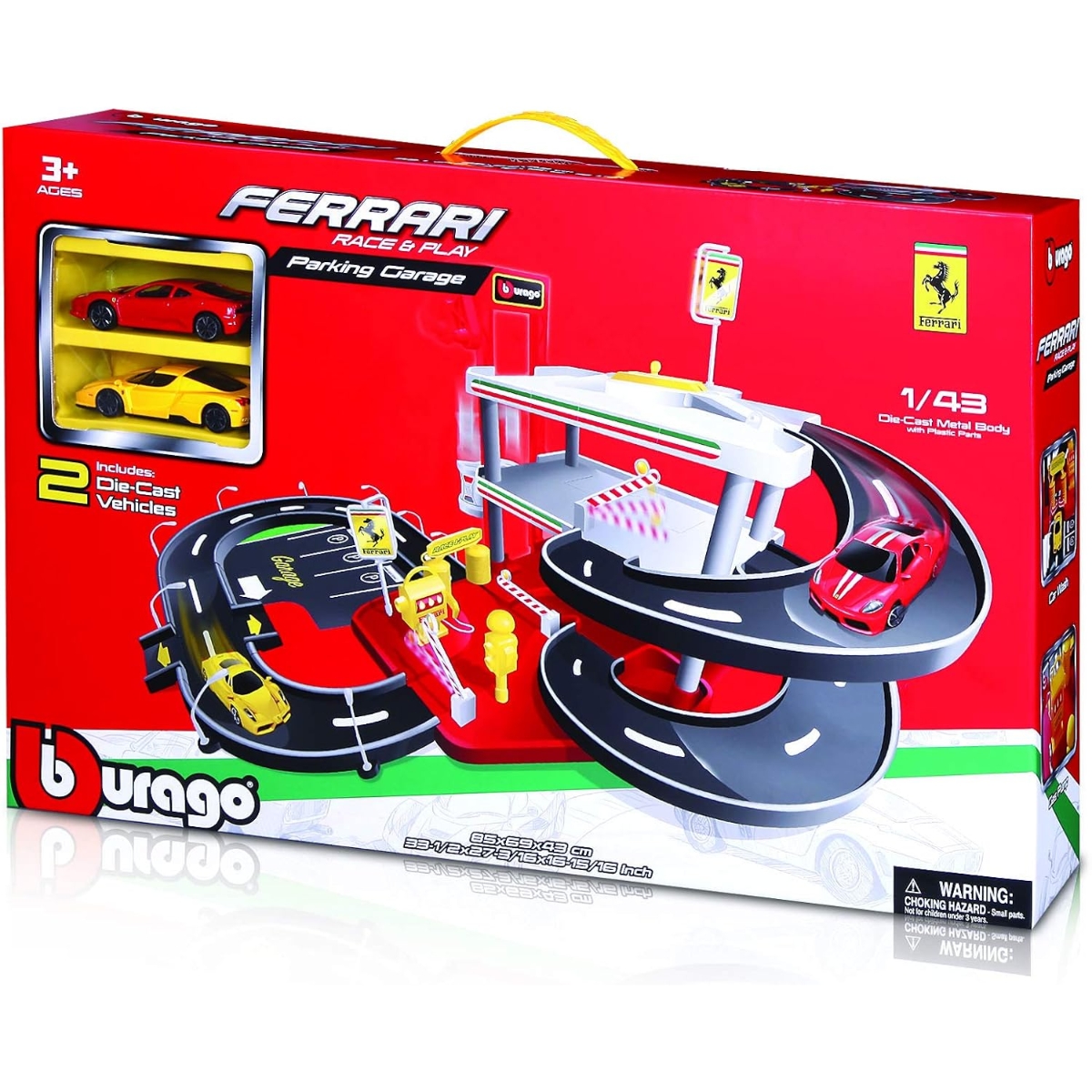 بوراجو مجموعة مواقف سيارات فيراري 1:43 للأولاد، 3-4 سنوات