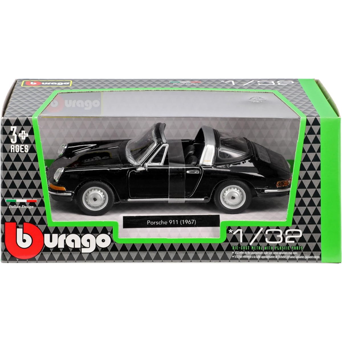 بوراجو سيارة بورشه 911 بمقياس 1:32 للأولاد، 5-7 سنوات