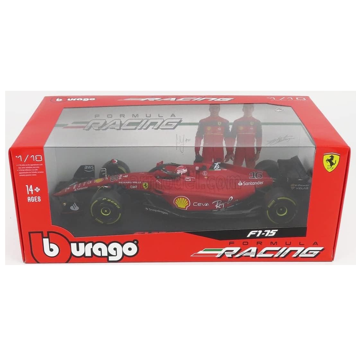 بوراجو سيارة فيراري سكوديريا بمقياس 1:18 للأولاد، 13+ سنوات