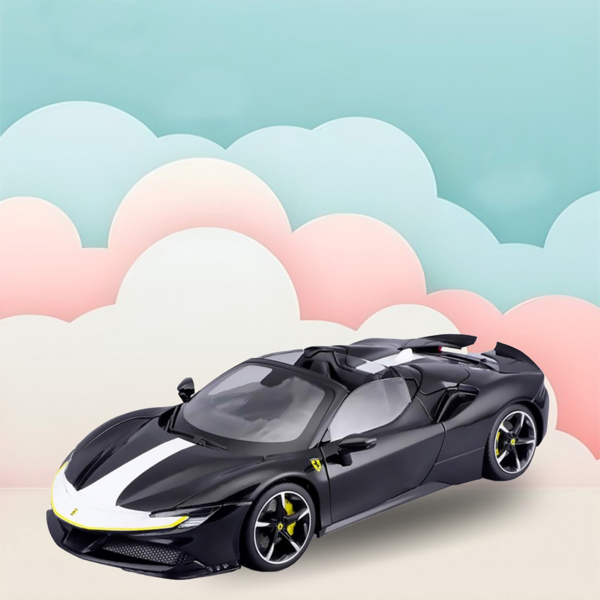 بوراجو سيارة فيراري SF90 سبايدر أسيتو فيورانو بمقياس 1:18 للأولاد، 13+ سنوات