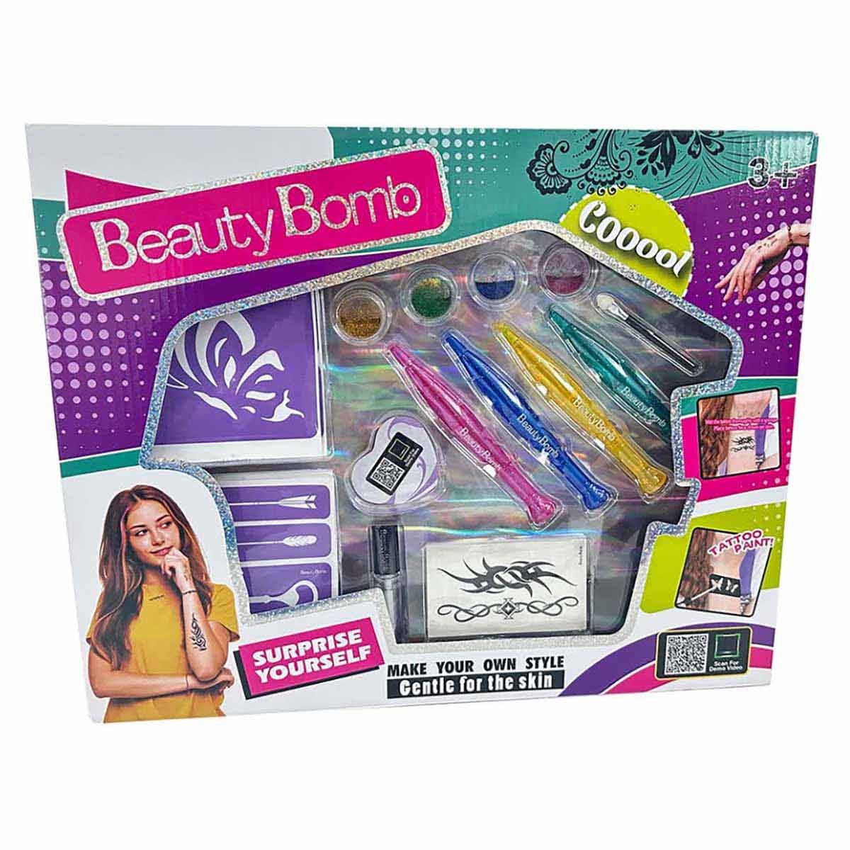 بيوتي بومب مجموعة تصميم تاتو تجميلية للبنات، من عمر 3-4 سنوات