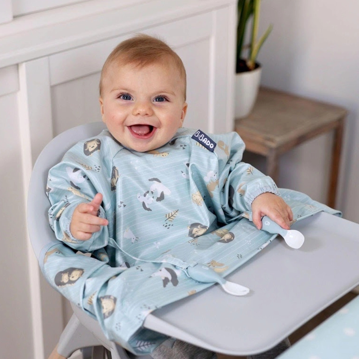 بيبادو مريلة شاملة مع مجموعة أدوات مائدة هاندي للجنسين، 0-2 سنوات