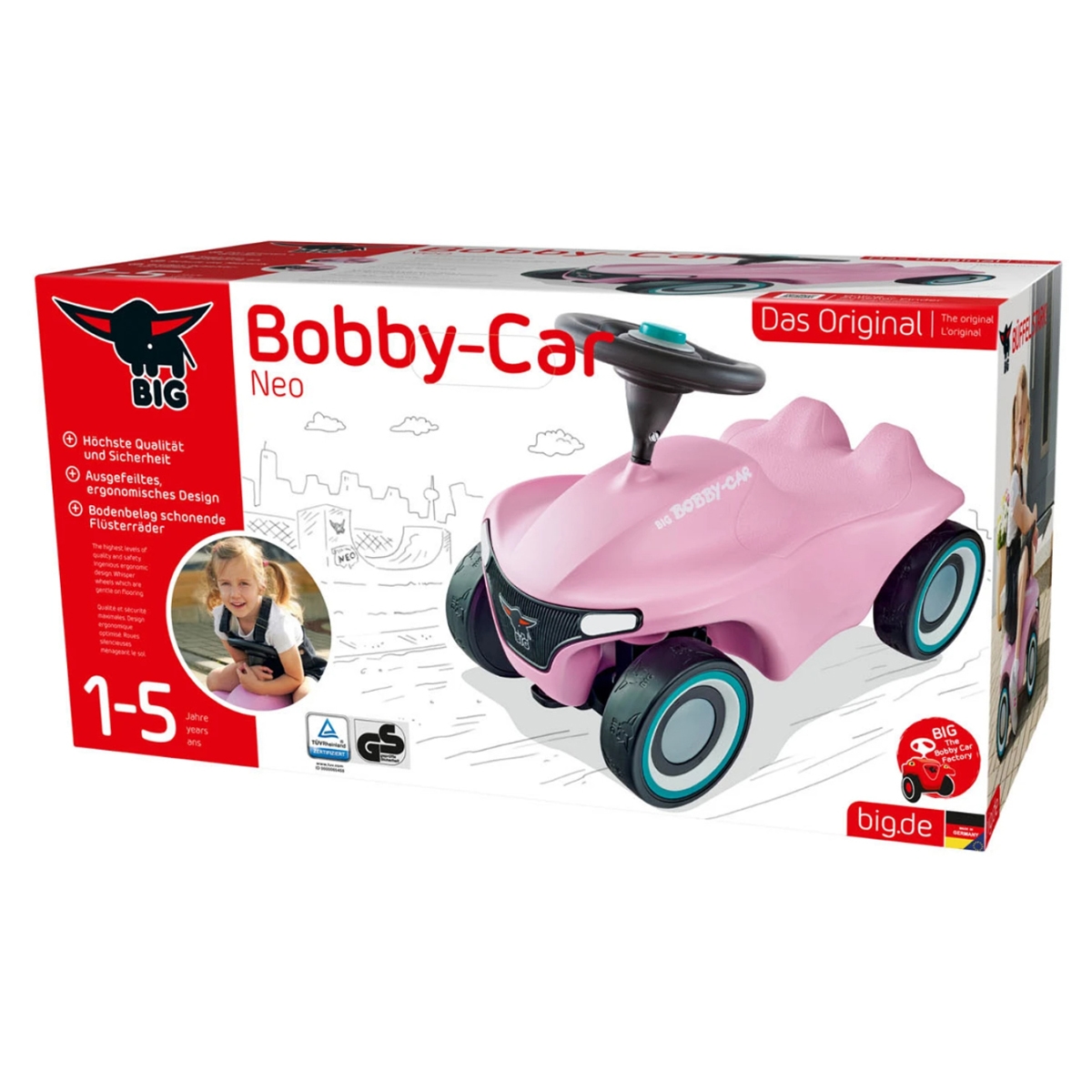 بيغ بوبي كار نيو لعبة ركوب وردية للأطفال، 0-2 سنوات