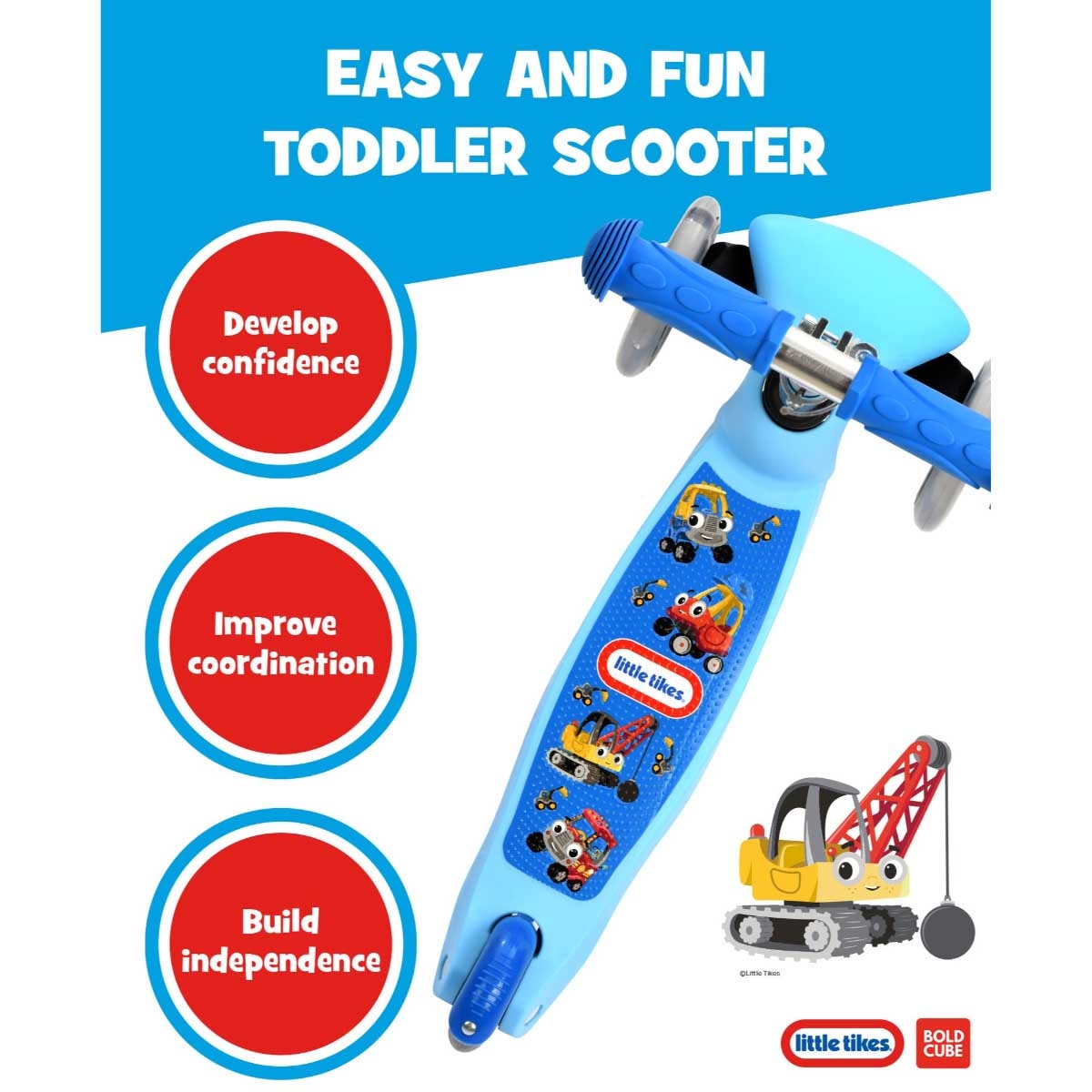 بولد كيوب ليتل تايكس سكوتر تيني كلاسيكي بثلاث عجلات للجنسين، 3-4 سنوات