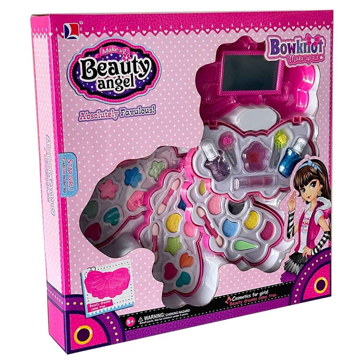 بيوتي أنجل طقم مكياج بشكل عقدة، للبنات، من عمر 5 إلى 7 سنوات