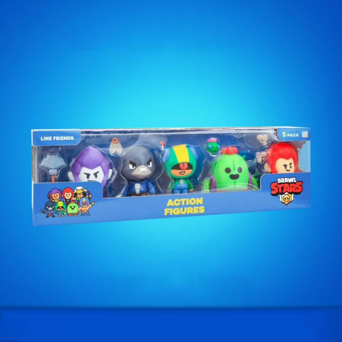 برول ستارز فيجر حركة متنوع 4.5 إنش في علبة نافذة للأولاد، 3-4 سنوات، مجموعة من 5