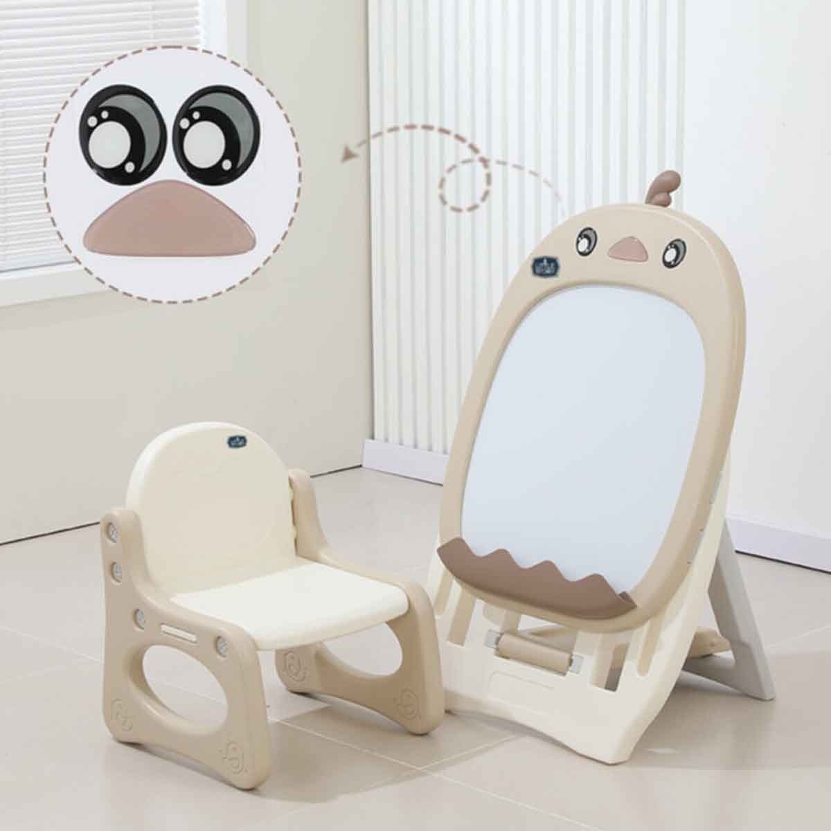 ليتل ستوري لوح رسم مع كرسي وأرقام مغناطيسية وقلم 5 ألوان وممحاة