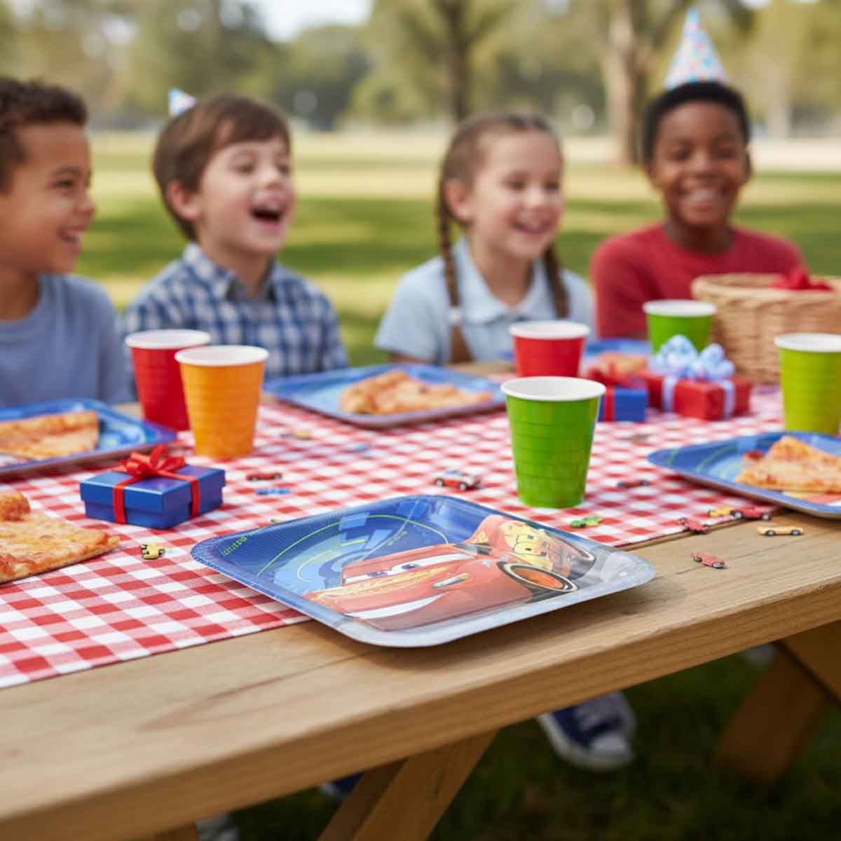 ديزني آند بيكسار كارز 3 مجموعة صحون ورقية مربعة 9 انش عدد 8 قطع